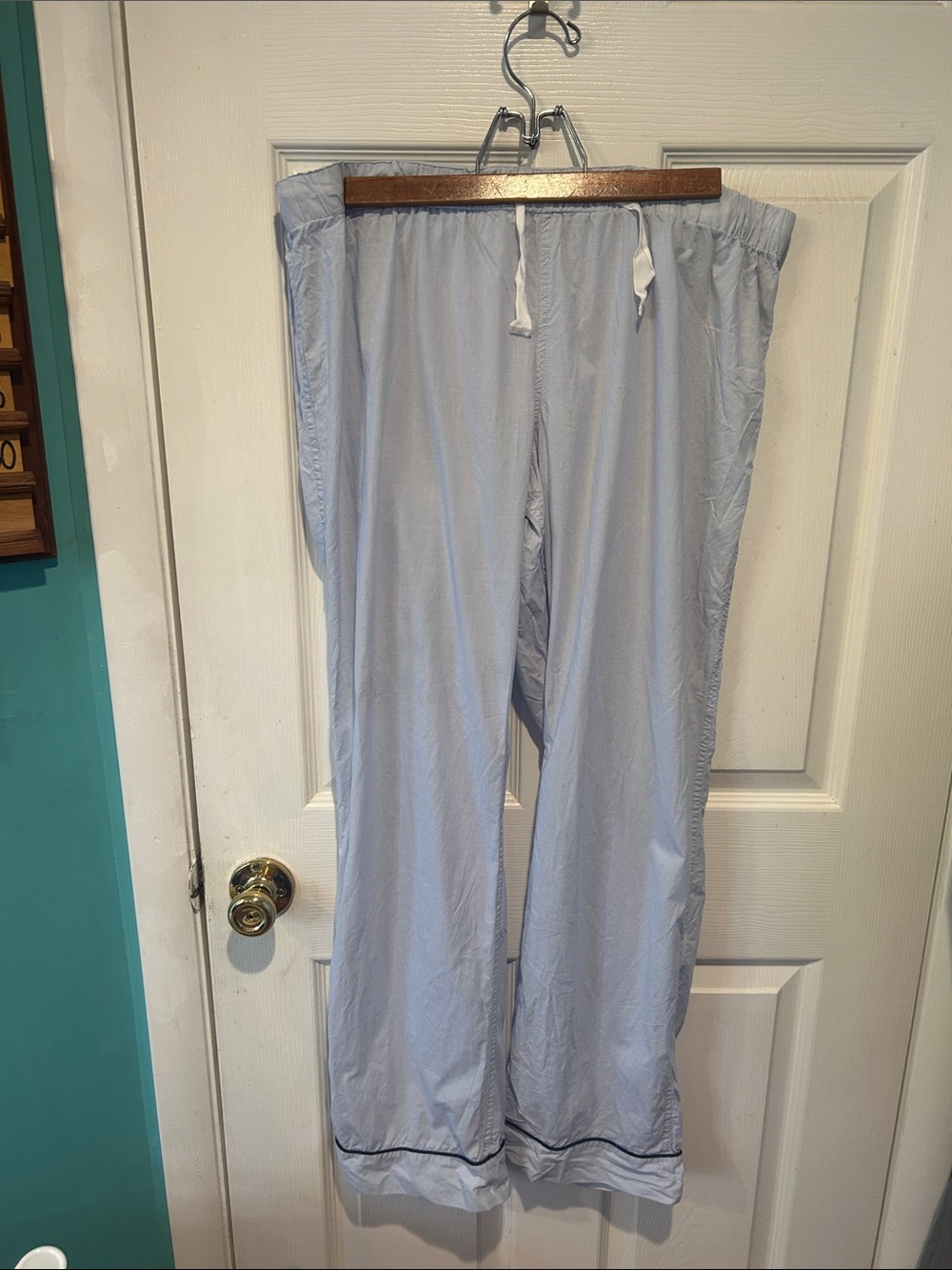 J. Crew Factory Light Blue Women's Pajama Pants with Contrast Piping